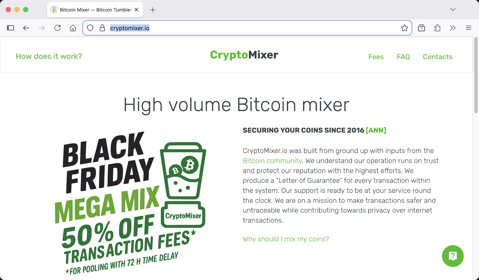 CryptoMixer[.]io website