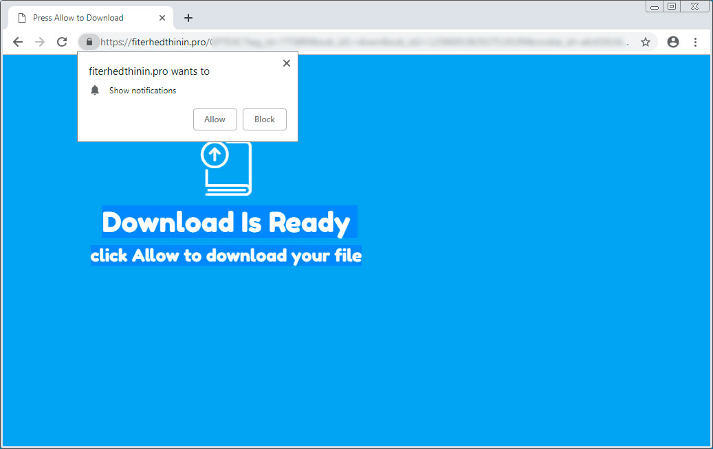 Download Is Ready. click Allow to download your file Notification Page