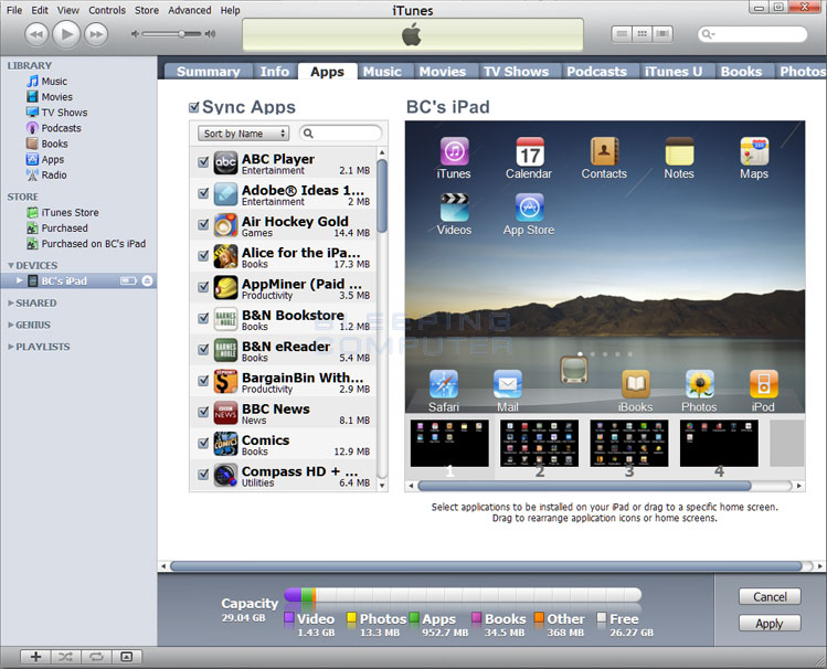 Adding an app to the dock through iTunes