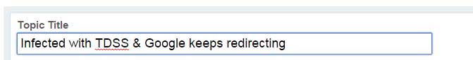 Example of title and description for a new topic using TDSS