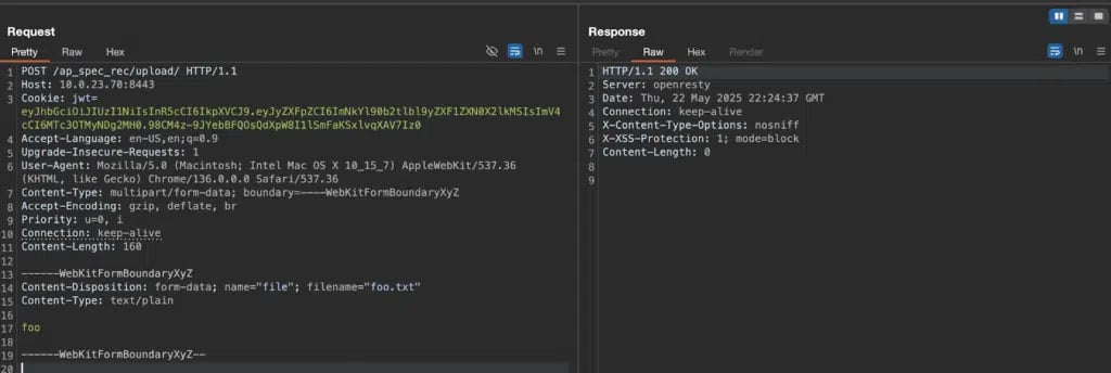 Request to  regenerate the JWT using the notfound secret key
