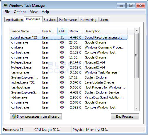 Soundrec.exe Miner Utilizing CPU