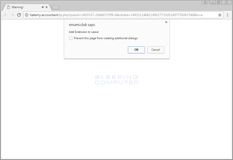Add Extension to Leave PopUp